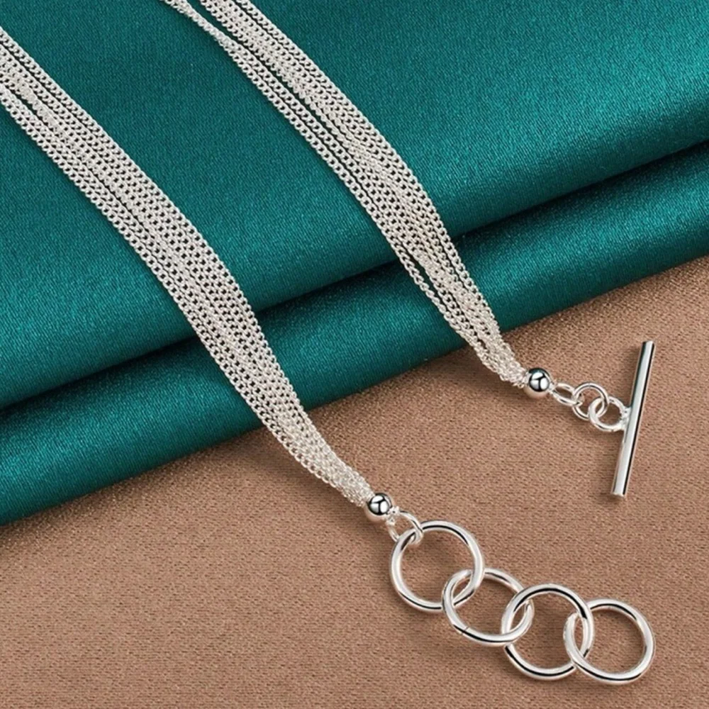 Silver Plated Multi-Strand Necklace - Picture 4 of 4